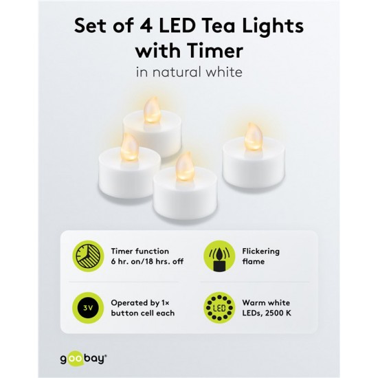 GOOBAY σετ LED φωτιστικά ρεσώ 77752, 2500K, IP20, 4τμχ