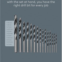 GOOBAY σετ τρυπάνια 77847 για ξύλο, χάλυβας άνθρακα, 3–10mm, κυλινδρικό, 15τμχ