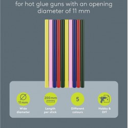 GOOBAY ράβδοι σιλικόνης 77856, Φ11mm x 200mm, διάφορα χρώματα, 10τμχ