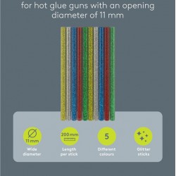 GOOBAY ράβδοι σιλικόνης 77855, Φ11mm x 200mm, glitter διάφορα χρώματα, 10τμχ