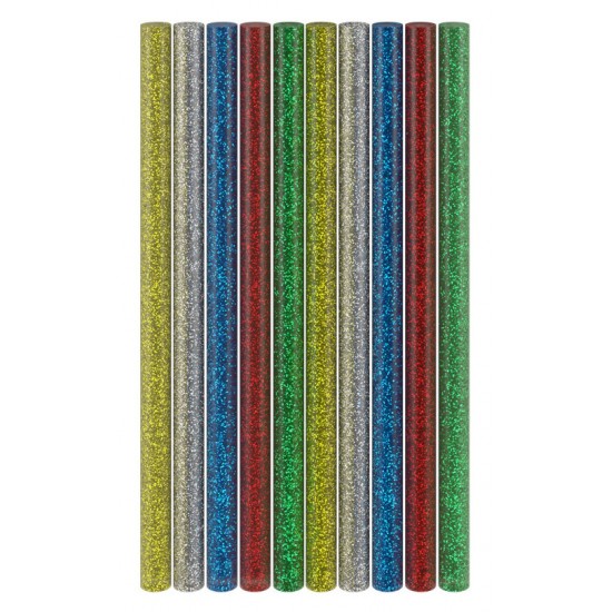 GOOBAY ράβδοι σιλικόνης 77855, Φ11mm x 200mm, glitter διάφορα χρώματα, 10τμχ