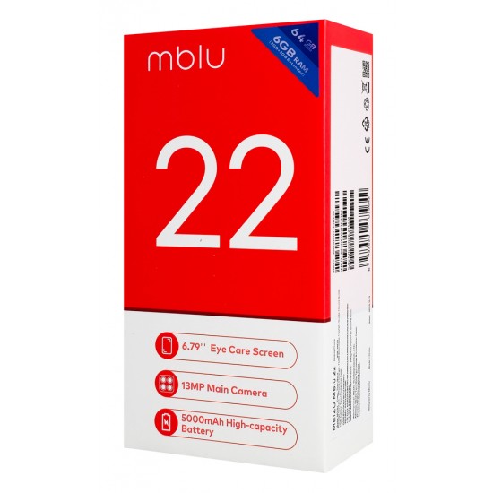 MEIZU smartphone Mblu 22, 6.79", 3/64GB, 5000mAh, μαύρο