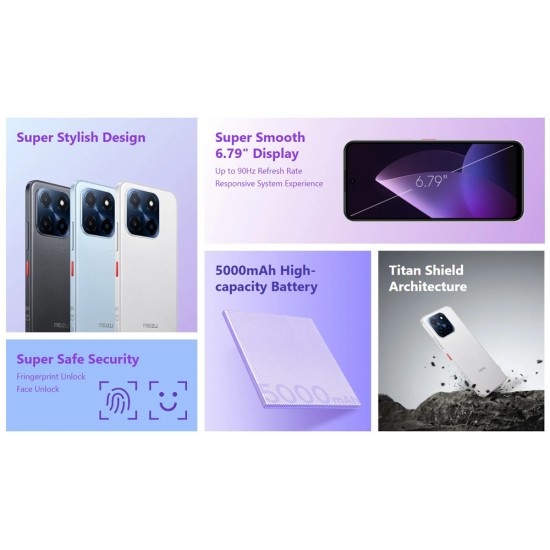 MEIZU smartphone Mblu 22, 6.79", 3/64GB, 5000mAh, λευκό