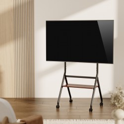 BRATECK βάση τηλεόρασης δαπέδου TTF13E-46FW, 37-86", έως 80kg, με ράφι & ροδάκια