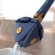 HOME USE τριγωνική σφουγγαρίστρα HUH-0257 με 4x πανιά μικροϊνών, προσαρμόσιμο ύψος, μπλε
