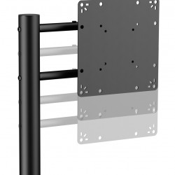 BRATECK βάση τηλεόρασης δαπέδου FS54-22T-02W, 17-43", έως 15kg, με ράφι & ροδάκια, μαύρη