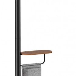 BRATECK βάση τηλεόρασης δαπέδου FS54-22T-02W, 17-43", έως 15kg, με ράφι & ροδάκια, μαύρη