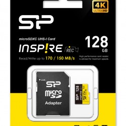 SILICON POWER κάρτα μνήμης microSDXC Inspire, 128GB, UHS-I U3 A1 V30