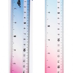 MP πλαστικός χάρακας PL019-2, 8"/20cm, διάφανος/πολύχρωμος