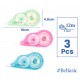 BEBASIC σετ διορθωτική ταινία S063, 5mm x 12m, μπλε/πράσινη/ροζ, 3τμχ