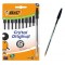 BIC στυλό διαρκείας ballpoint Cristal Original, 1.0mm μύτη, μαύρο, 10τμχ