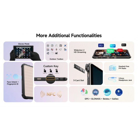 ULEFONE tablet RugKing Pad 2 Pro, 10.1", 8/256GB, 10200mAh, IP68/IP69K/MIL-STD-810H, 4G, μαύρο