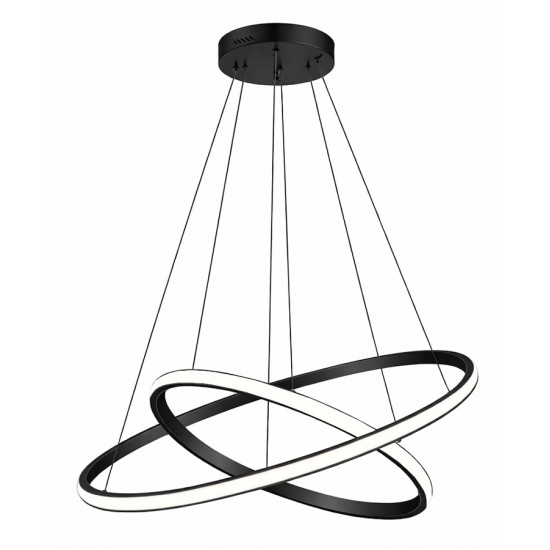 POWERTECH LED φωτιστικό οροφής PT-1529, 60W, 4000K, Φ80x120cm, μαύρο