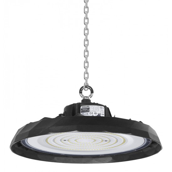 POWERTECH LED φωτιστικό καμπάνα PT-1531, 100W, 6500K, Φ30x11cm, IP65, μαύρο