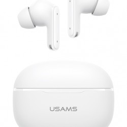 USAMS earphones με θήκη φόρτισης E05, True Wireless, BT 6.0, λευκό