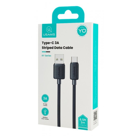 USAMS καλώδιο USB-C σε USB US-SJ693, 3A, 480Mbps, 2m, μαύρο