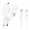 USAMS φορτιστής τοίχου CC262 με καλώδιο Lightning, 30W, GaN, λευκός