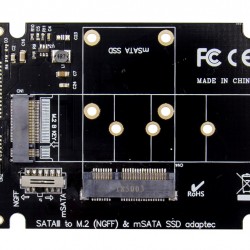 POWERTECH κάρτα μετατροπής 2.5" SATA σε M.2 B & mSATA SSD ST525, 6Gbps