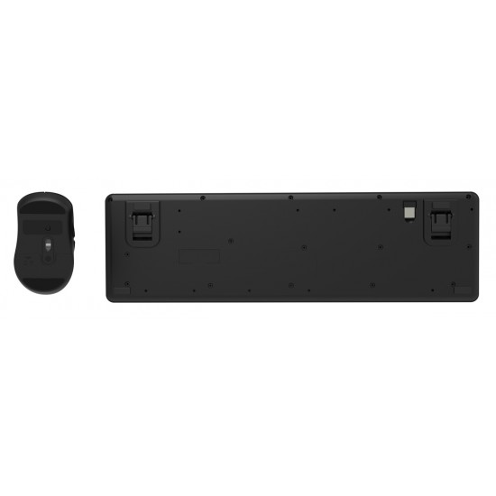 POWERTECH set ασύρματο ποντίκι & πληκτρολόγιο PT-1541, 2.4GHz, αθόρυβο, μαύρο
