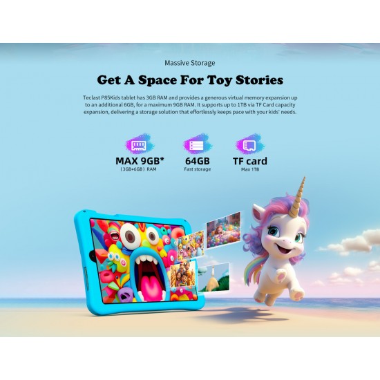 TECLAST tablet P85 Kids, 8", 3/64GB, Android 15, 5000mAh, ροζ