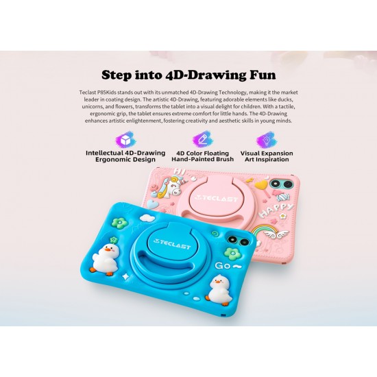 TECLAST tablet P85 Kids, 8", 3/64GB, Android 15, 5000mAh, ροζ