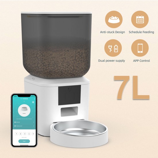 BRUNO smart ταΐστρα κατοικίδιων BRN-0269, 7L, WiFi, λευκή