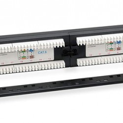 POWERTECH patch panel NETW-0046 για rack 19"/1U, 24 θυρών, CAT 6 UTP, μαύρο