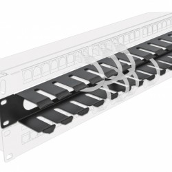 POWERTECH cable management NETW-0047 για rack 19"/1U, μεταλλικό, μαύρο
