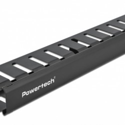 POWERTECH cable management NETW-0047 για rack 19"/1U, μεταλλικό, μαύρο