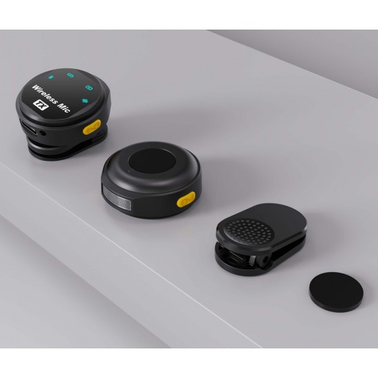 UPTECH ασύρματα μικρόφωνα UPWS-08 με θήκη φόρτισης, USB-C, 2.4GHz, μαύρο
