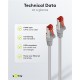GOOBAY καλώδιο δικτύου 50890, CAT 6 S/FTP, copper, 250MHz, 7.5m, γκρι