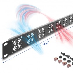 DELOCK κάλυμμα για 8x 40mm ανεμιστήρες 67414 για rack 19"/1U, μεταλλικό, μαύρο
