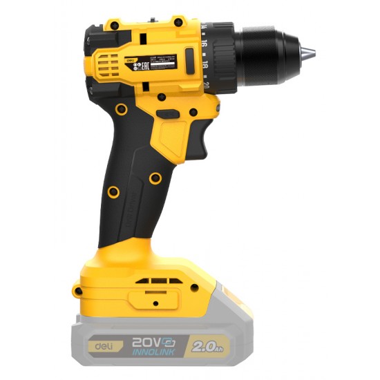 DELI δράπανο μπαταρίας DC120Z, Brushless, 20V, 45N.m