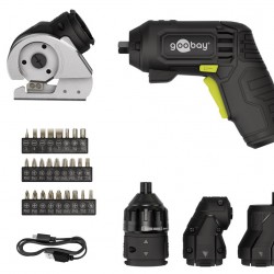 GOOBAY 4 σε 1 κατσαβίδι μπαταρίας με μύτες & εξαρτήματα 77817, LED φακός, 1500mAh