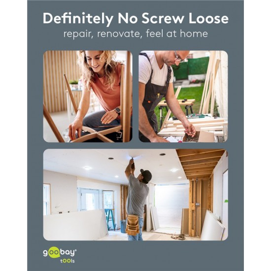 GOOBAY 4 σε 1 κατσαβίδι μπαταρίας με μύτες & εξαρτήματα 77817, LED φακός, 1500mAh