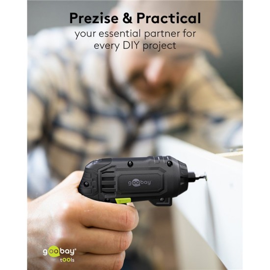 GOOBAY 4 σε 1 κατσαβίδι μπαταρίας με μύτες & εξαρτήματα 77817, LED φακός, 1500mAh