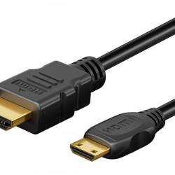 GOOBAY καλώδιο mini HDMI σε HDMI 74081 με Ethernet, 4K/60Hz, 18 Gbps, 1m, μαύρο