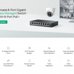 TP-LINK easy managed switch ES208GP, 8x Gigabit θύρες, PoE+, V1.0