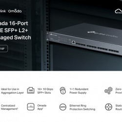 TP-LINK L2+ managed switch SX3016F, 16x 10Gbps SFP+ θύρες, V1.20