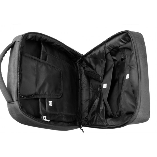 ARCTIC HUNTER τσάντα πλάτης 1701L με θήκη laptop 15.6", USB, 17L, μαύρη