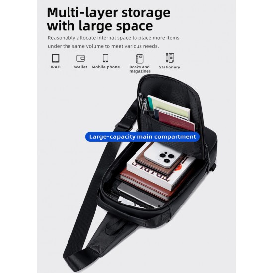 GOLDEN WOLF τσάντα Crossbody GXB00725, 4L, μαύρη