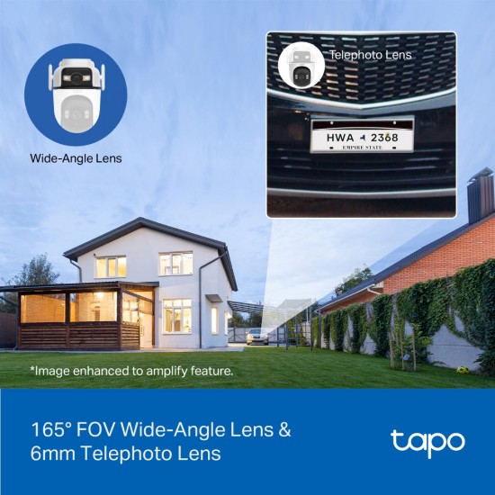 TP-LINK smart κάμερα Tapo C545D, dual lens, 2K/3MP, WiFi, PTZ, IP66, V1.0