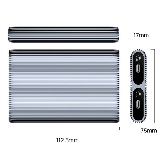 ORICO θήκη για 2x M.2 NVME SSD AM2C3-2N, 10Gbps, tool free, γκρι