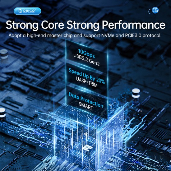 ORICO θήκη για 2x M.2 NVME SSD AM2C3-2N, 10Gbps, tool free, γκρι