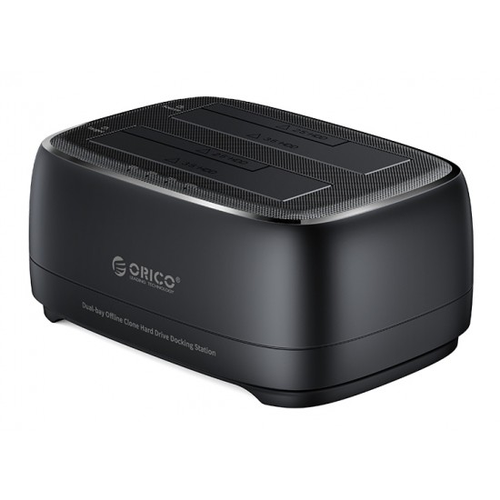 ORICO docking station για 2.5" ή 3.5" SATA HDD/SSD DD28U3-C, 2 θέσεων, 5Gbps, clone function, μαύρο