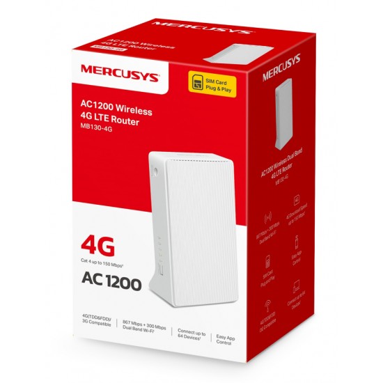 MERCUSYS router MB130-4G, 4G, 1200Mbps AC1200, V1.0
