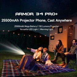 ULEFONE smartphone Armor 34 Pro Plus με βιντεοπροβολέα, 6.95", 5G, 16/512GB, 25500mAh, IP68/IP69K/MIL-STD-810H, μαύρο
