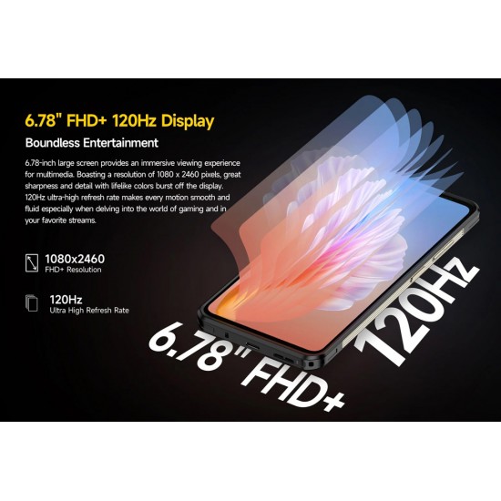 ULEFONE smartphone Armor 25T Pro, 6.78", 8/256GB, 5G, 6500mAh, IP68/IP69K/MIL-STD-810H, μαύρο