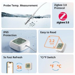 SONOFF smart θερμόμετρο SNZB-02LD, έως 115 °C, ZigBee 3.0, λευκό