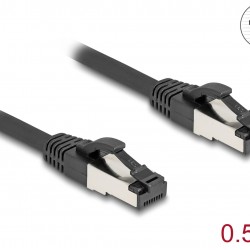DELOCK καλώδιο δικτύου 80570, CAT 8.1 S/FTP, copper, 2000MHz, 0.50m, μαύρο